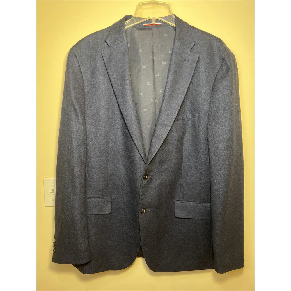 Tommy Hilfiger Men's 46L Navy Blue Blazer Sport Coat 2 Button Stretch